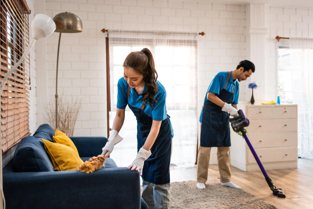 Residential house cleaning services in Calgary - Services Pro cleaners working in a Calgary home